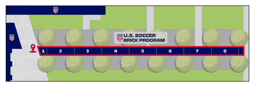 U.S. Soccer Brick Walkway Map